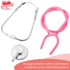 Hanaive 8 Pcs Stethoscope Toy Nursing Real Working Stethoscope Doctor Kit for Role Play Doctor Nurse Halloween Costume Accessories(Blue, Pink)