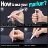 AKARUED White Paint Pen Acrylic Marker: 8 Pack 0.7mm White Paint Marker for Black Paper, Metal, Wood, Plastic, Ceramic, Metallic, Rock Painting, Drawing, Extra Fine Point, Ideal for Artist & Students
