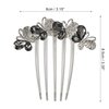 VOCOSTE Women Rhinestone Inlaid Flower Hair Comb Hairpin Hair Accessory Side Comb Clips Rhinestone Head Pieces Gray