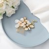 Catery Flower Bride Wedding Hair Comb Gold Hair Piece Crystal Bridal Side Comb Champagne Rhinestone Headpiece Floral Bridesmaid Hair Clips Hair Accessories for Women and Girls