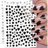 Heart Nail Art Stickers Decals 3D Shiny Glitter Love Hearts Self Adhesive Shining Glitters Powder Effect Valentine's Day Heart Nail Design for Lovers Romantic DIY Nail Decorations Manicure Accessories