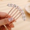Missgrace Luxury Glitter Sparkly Crystal Rhinestones Pearls Gold Hair Side Combs Hairpins Barrettes Clips Hair Accessories for Women Girls (Color 1)