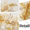 Evild Flower Wedding Hair Clips Gold Rhinestone Leaf Bridal Hair Barrettes Crystal Hair Accessories for Women