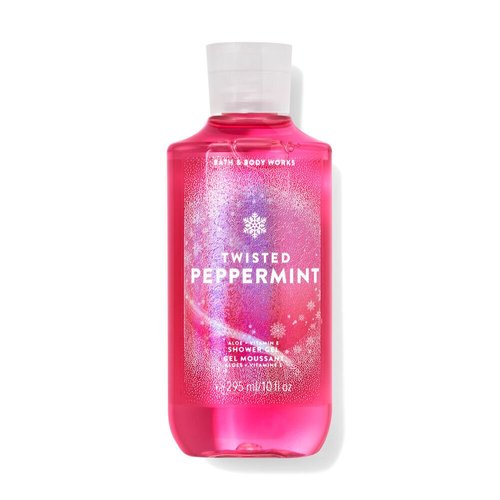 Bath and Body Works Gift Set of 10 oz Shower Gel and 8 oz Lotion (Twisted Peppermint)