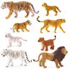 8 Pcs 2-5" Wild Life Animals Figure Playset, Realistic and Highly Detailed Tigers, Lions, Leopards Figurine with Cubs, Durable for Education and Fun Play, Perfect for Kids, Wild Animal Cake Toppers