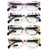 V.W.E. 4 Pairs Lot Women Cateye Mosaic Pattern Fashion Reading Glasses Reader (4 Pairs, 2.00)
