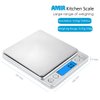 (Upgraded) AMIR Digital Kitchen Scale, 500g Mini Pocket Jewelry Scale, Cooking Food Scale, Back-Lit LCD Display, 2 Trays, 6 Units, Auto Off, Tare, PCS, Stainless Steel (Batteries Included)