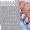 Stars Nail Art Stickers Nail Decals Black White Gold Silver Star Nail Design Sticker 3D Self-Adhesive Star Nail Charm Supplies for Women Girls Acrylic DIY Nail Decoration Accessories 6 Sheets