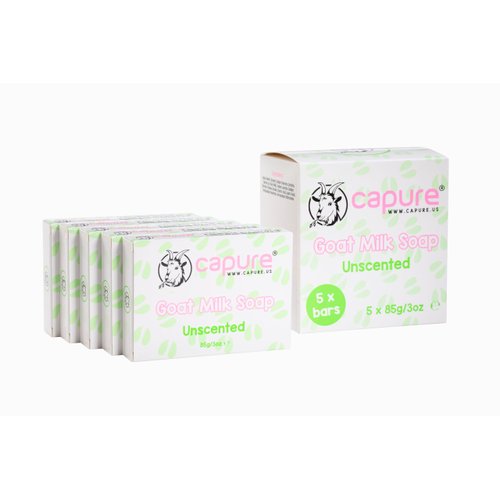 Capure Goat Milk Soap Unscented 5 Pack (5 x 3oz)