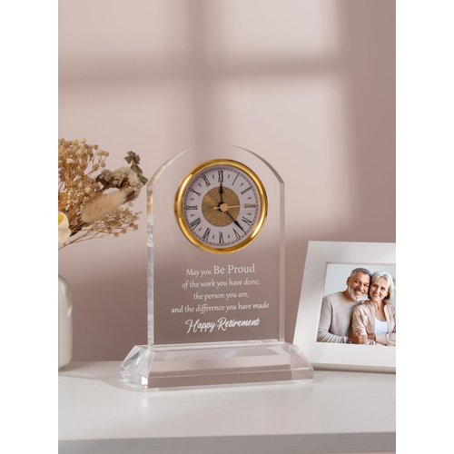 DEEWISH Retirement Gift for Women Men Quartz Desk Clock Plaque Gifts, Coworker Gifts Going Away Gift Leaving Gifts Congratulations Retired Gifts for Boss Leader Friends Teacher