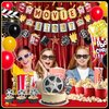 Pirese Movie Night Decorations, Movie Theme Party Decorations, Movie Night Party, Movie Party Decor | Hollywood Party Decorations | Movie Night Birthday Decorations, Hollywood Decorations, Movie Party