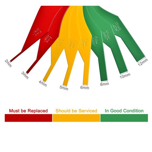 ITEQ Brake Lining Thickness Gauge 8 Piece SAE & Metric Steel Constructions