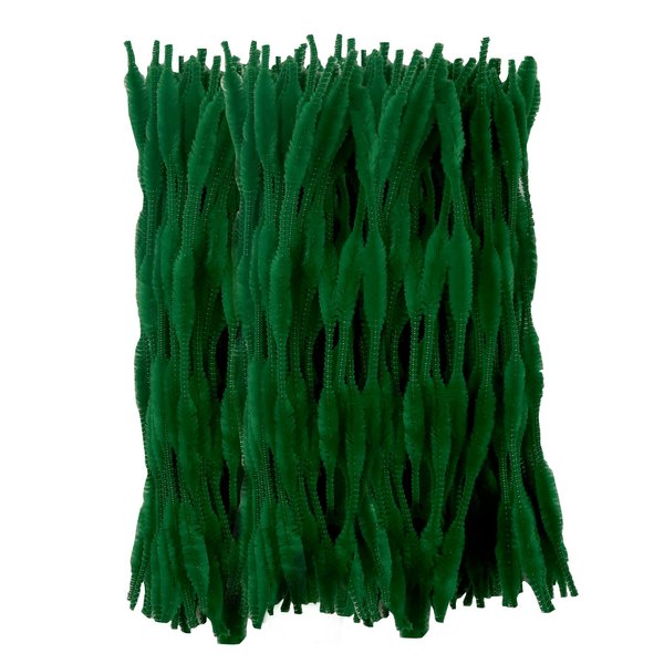 TOAOB 120pcs Green Pipe Cleaners Bump Pipe Cleaners Chenille Stems Craft Supplies Bending Plush 13mm x 12 inch for Handmade DIY Art Craft