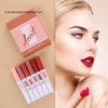 HUDABABY Matte Liquid Lipstick Lip Stain Set, Durable non stick cup waterproof, Long Lasting 24 horas Permanent Lipsticks (6 Colors -A)