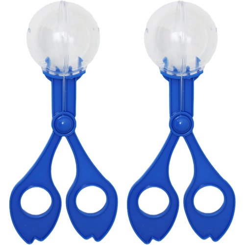 Junfamilee 2 Pcs Fine Motor Skill Tool, Scoopers for Teen Nature Exploration Observation for Hand-Eye Coordination Plastic Scissor Clamp Small Butterfly Clip,Sports and Outdoor Play（ Blue）
