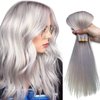 Tape in Hair Extensions Human Hair, Platinum Silver Hair Extensions Real Human Hair Tape ins Extensions for Women, 20 Pcs Tape in Hair Extensions Human Hair 20 Inch Invisible Double Sided Tape Hair