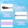 6Pcs Nail Art Brushes Set Gel Nail Brush, Cleaning Polish Mistakes on the Cuticles, Acetone Resistant Nail Brush, Fingernail Cleaning Brushes for Nail Art and Designs(Multicolor-2)