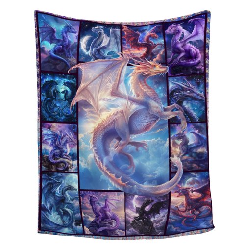 Dragon Blanket for Dragon Lover Dragon Gifts Blanket for Boys Adult Teen Super Soft Flannel Throw Blanket for Sofa Couch Bed Plush Warm Cozy Bed Home Decor for All Seasons,40"x50"for Kids/Baby