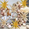 6 Pcs Star Foil Balloons One-Piece 14-Pointed Star Balloons 4D Starburst Cone Mylar Balloons 22inch Christmas Birthday Wedding Wedding Anniversary Party Supplies(Gold + Caramel Colour)