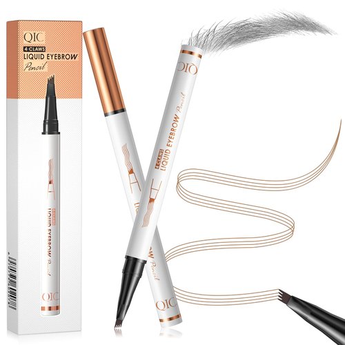 Professional Waterproof Long Lasting Eyebrow Pencil with Innovative 4 Claws Liquid Design for Easy Coloring（Gray）