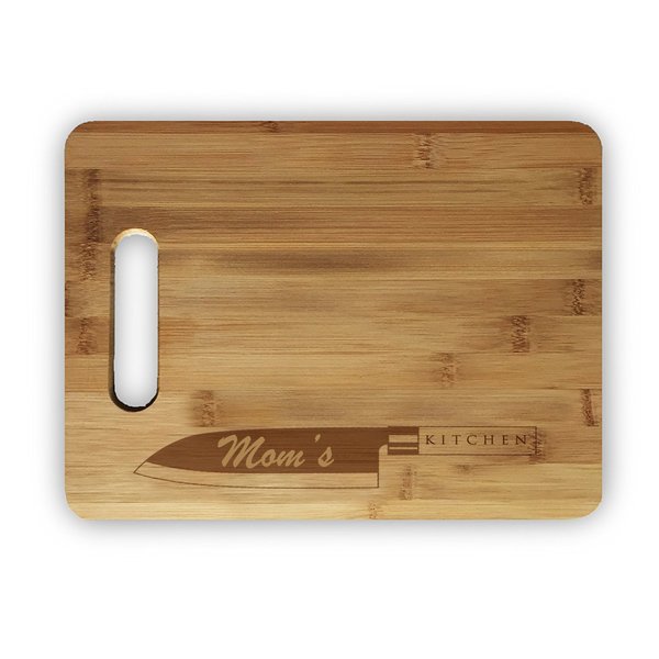 Mom's Kitchen Laser Engraved Custom Bamboo Cutting Board - Wedding, Housewarming, Anniversary, Birthday, Holiday, Gift