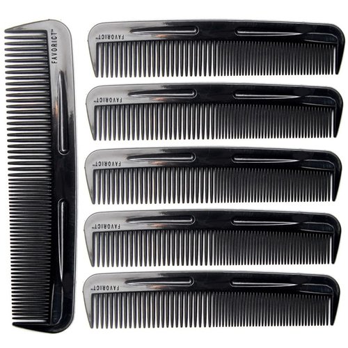 LUXXII (6 Pack) 5" Pocket Hair Comb Beard & Mustache Combs for Men's Hair Beard Mustache and Sideburns