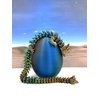 3D Printed Dragon with Dragon Egg, Articulated Orange Blue Green Wolf Dragon, Fidget Autism ADHD Toy, Executive Desk Toy Gift Ideas - D059-OBG