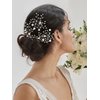 SWEETV Flower Beaded Wedding Hair Pins Rhinestone Bridal Hair Accessories decorative for Brides and Bridesmaid(Pack of 3), Silver