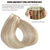 Ugrace Hair Wire Hair Extensions Real Human Hair Light Blonde Highlighted Golden Blonde 18 inch 90g Hairpiece with Invisible Fish Line Straight Clip in Human Hair Extensions for Women