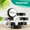 Houseables 3 Gram Jar, 3 ML, Black, 50 Pk, BPA Free, Cosmetic Sample Empty Container, Plastic, Round Pot, Screw Cap Lid, Small Tiny 3g Bottle, for Make Up, Eye Shadow, Nails, Powder, Paint, Jewelry
