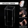 FINGERINSPIRE 4.3x4.3x10Inch Clear Acrylic Display Case Self-Assembly Rectangle Acrylic Boxes for Display Dustproof Protection Showcase with Matte Black Base Display Case for Action Figures