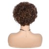 Quantum Love Short Curly Human Hair Wigs for Black Women Mix Brown 6 Inches Afro Kinky Curly Brazilian Virgin Human Hair Short Pixie Cut Wigs