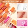 URQT 4 PCS Hydrating Tinted Lip Oil, Colorless Translucent Shiny Pearl Texture Lip Glow Oil, Nourishing & Non-sticky Long Lasting High Shine Lip Plumping Glass Finish Liquid Lip Gloss (Set A)