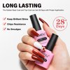 AIMEILI Hema Free Rubber Base Gel Polish and No Wipe Top Coat Kit Set Soak Off U V LED Clear Gel Nail Polish