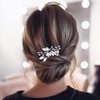 YBSHIN Rhinestone Wedding Comb Rose Gold Crystal Bridal Hair Comb Pearl Hair Accessories for Women and Girls (Style 3)