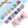 Abalone Seashell Nail Art Sequins, 3D Irregular Thin Nail Art Glitter Flakes Design, Mermaid Shell Slices Decorations UV Gel Shiny Accessories, Ocean Rivet Acrylic Nails Supplies for Women Girls