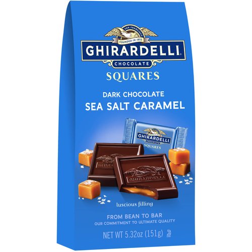 Ghirardelli Chocolate Company Dark and Caramel Sea Salt, Chocolate Squares, 5.32 oz., 60314