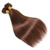 Brown Bundles Straight Human Hair Color 4 Chocolate Brown Bundles Human Hair Dark Brown Bundles Weave No Tangle Hair Extensions For Black Women Brazilian Unprocessed Virgin Bundles（18 20 22 inch)