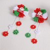 Merry Christmas Cheer Bow Hair Clips Girls Santa Claus Dress Outfit Decor Accessories Xmas Gift Cute Long Tassel Flower Ribbon Alligator Hairpins Barrettes for Kids Teen Toddler