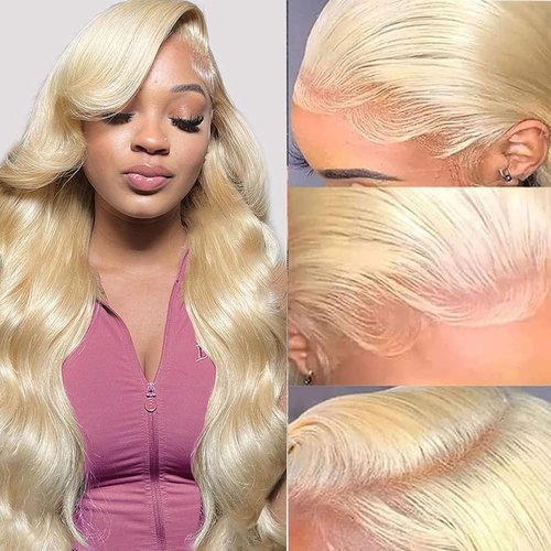 Miss Alle 613 Blonde Lace Front Wigs Human Hair HD Transparent 150% Density 13x4 Body Wave Lace Front Wigs Human Hair Pre Plucked with Baby Hair 20inch