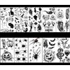 10 Sheets Halloween Temporary Tattoos for Women Men, Horror Black Skull Ghost Spider 3D Fake Tattoos Sticker for Boys Girls Day of The Dead Tattoos Decals Accessories for dia de los muertos Party