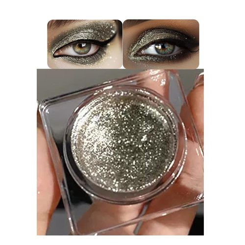 HHLTOH black gold Shimmer Single Eyeshadow, Korean Eye Glitter Makeup, Glitter Eyeshadow Palette, Smooth & Blendable Single Shade Metallic Pigmented, Talc, Paraben & Cruelty Free- 0.18 oz