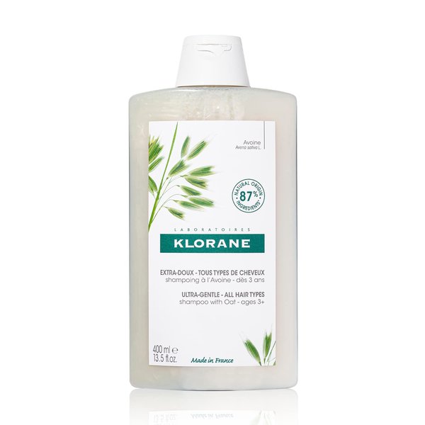 Klorane Ultra-Gentle Shampoo with Oat Milk, Sulfate-Free, Dermatologist and Pediatric Tested, Hypoallergenic, Vegan, Plant-based, Biodegradable