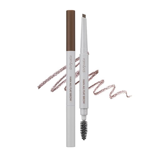 rom&nd HAN ALL FLAT BROW |water proof|all brows from dark brown to blonde hair|natural beauty|k-cosmetic| angled tip applicator| precision eyebrow pencil /w2 mild woody