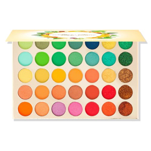 Alice+Jane 35 Color High Pigment Eyeshadow Palette with Glitter and Cream Citrus Oasis