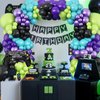 Video Game Balloon Arch Garland Kit, Teal Blue Purple Green Black Party Balloons with Game Handle Foil Balloons, Balloon Arch for Video Game Theme Birthday Party Boys Gamer Night Decor