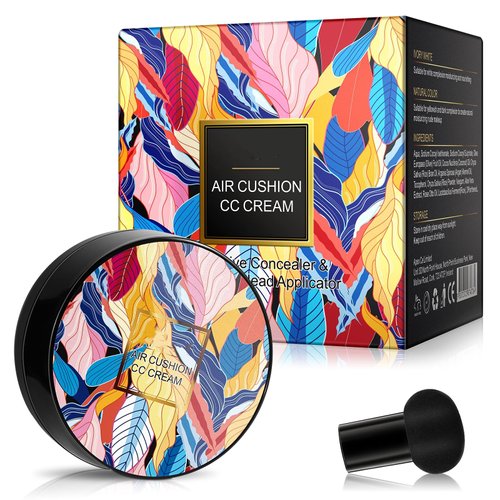 2024 New Mushroom Head Air Cushion CC Cream - BB Cream Face Make Up, Long-Lasting Matte Waterproof Moisturizing Concealer Beauty Cream Foundation (Ivory White)