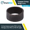 SharkBite 1/2 Inch Copper Crimp Rings, Pack of 100, PEX Pipe, PE-RT, 23102CP100