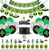 Whaline Halloween Alien Birthday Party Decorations Green Alien Happy Birthday Banner Cupcake & Cake Toppers UFO Outer Space Saucer Balloons Hanging Swirls for Alien Birthday Party, 53Pcs