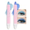 Kaely 2Pcs Cream Eye Shadow Brightener Sticks Set for Eyes Waterproof, Sky Blue & Royal Blue Shimmer Cream Eyeshadow Applicator Stick Long Lasting Pigmented Eye Makeup sombras en crema para ojos 10+13
